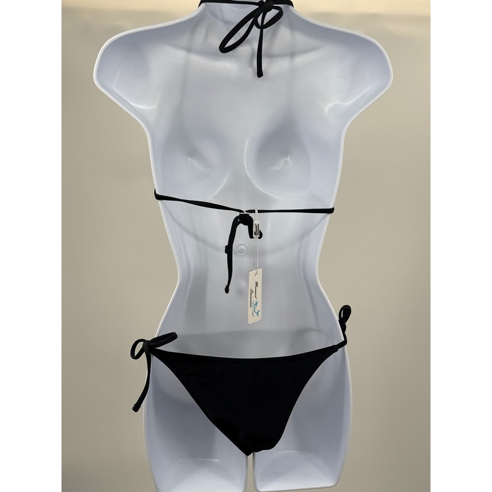 Mermaid Swimwear Black Seashell Starfish Crochet Bikini Set Small NWT - Picture 5 of 10